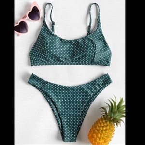 High leg polka dot bikini